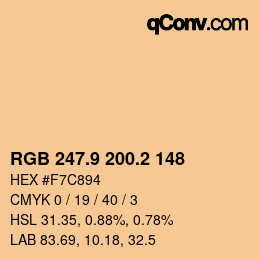 Color code: RGB 247.9 200.2 148 | qconv.com