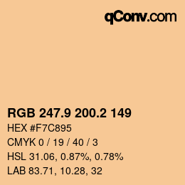 カラーコード: RGB 247.9 200.2 149 | qconv.com