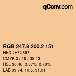 Color code: RGB 247.9 200.2 151 | qconv.com