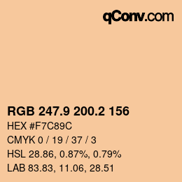 Color code: RGB 247.9 200.2 156 | qconv.com