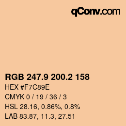 カラーコード: RGB 247.9 200.2 158 | qconv.com
