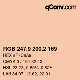 Color code: RGB 247.9 200.2 169 | qconv.com