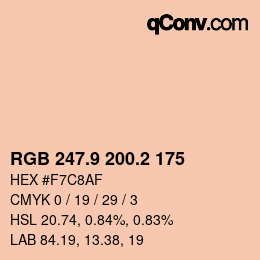 Color code: RGB 247.9 200.2 175 | qconv.com
