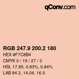 Color code: RGB 247.9 200.2 180 | qconv.com