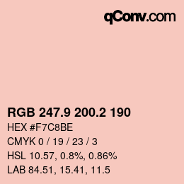 カラーコード: RGB 247.9 200.2 190 | qconv.com