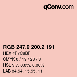 カラーコード: RGB 247.9 200.2 191 | qconv.com