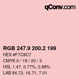 Color code: RGB 247.9 200.2 199 | qconv.com