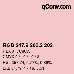カラーコード: RGB 247.9 200.2 202 | qconv.com