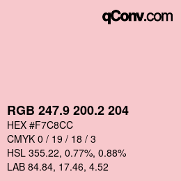 Color code: RGB 247.9 200.2 204 | qconv.com