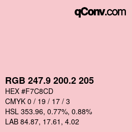 カラーコード: RGB 247.9 200.2 205 | qconv.com