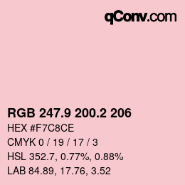 カラーコード: RGB 247.9 200.2 206 | qconv.com