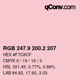 Color code: RGB 247.9 200.2 207 | qconv.com
