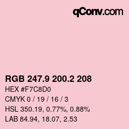 カラーコード: RGB 247.9 200.2 208 | qconv.com