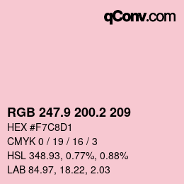 Color code: RGB 247.9 200.2 209 | qconv.com