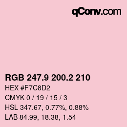 カラーコード: RGB 247.9 200.2 210 | qconv.com