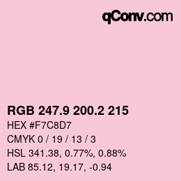Color code: RGB 247.9 200.2 215 | qconv.com