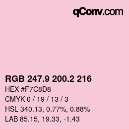 Color code: RGB 247.9 200.2 216 | qconv.com
