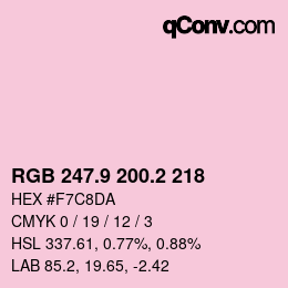 カラーコード: RGB 247.9 200.2 218 | qconv.com
