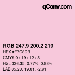 Color code: RGB 247.9 200.2 219 | qconv.com