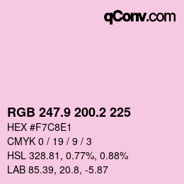 カラーコード: RGB 247.9 200.2 225 | qconv.com