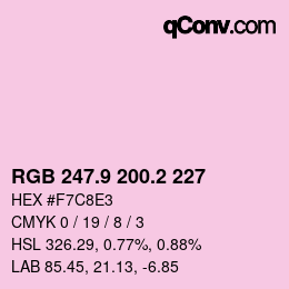 カラーコード: RGB 247.9 200.2 227 | qconv.com