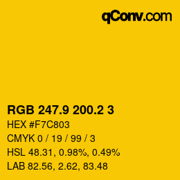 カラーコード: RGB 247.9 200.2 3 | qconv.com