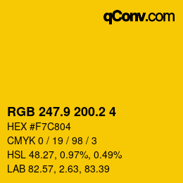 カラーコード: RGB 247.9 200.2 4 | qconv.com