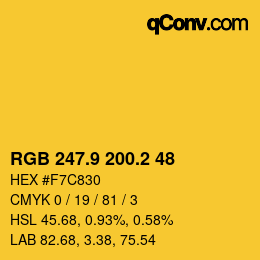 カラーコード: RGB 247.9 200.2 48 | qconv.com