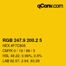 カラーコード: RGB 247.9 200.2 5 | qconv.com