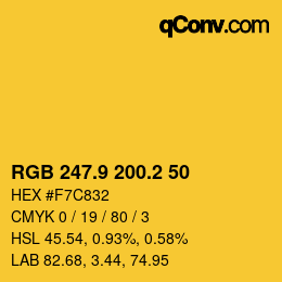 カラーコード: RGB 247.9 200.2 50 | qconv.com
