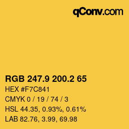 カラーコード: RGB 247.9 200.2 65 | qconv.com