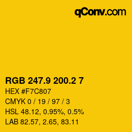 カラーコード: RGB 247.9 200.2 7 | qconv.com