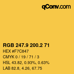カラーコード: RGB 247.9 200.2 71 | qconv.com