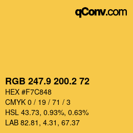 カラーコード: RGB 247.9 200.2 72 | qconv.com