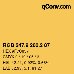 カラーコード: RGB 247.9 200.2 87 | qconv.com
