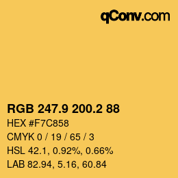 カラーコード: RGB 247.9 200.2 88 | qconv.com
