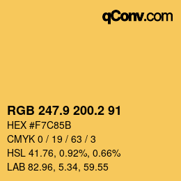 カラーコード: RGB 247.9 200.2 91 | qconv.com