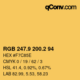 Color code: RGB 247.9 200.2 94 | qconv.com