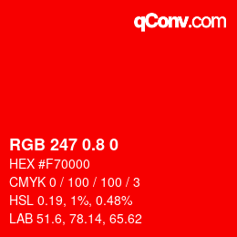 カラーコード: RGB 247 0.8 0 | qconv.com