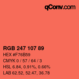 颜色代码: RGB 247 107 89 | qconv.com