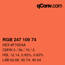 Color code: RGB 247 109 74 | qconv.com
