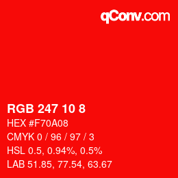 Color code: RGB 247 10 8 | qconv.com