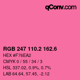 カラーコード: RGB 247 110.2 162.6 | qconv.com