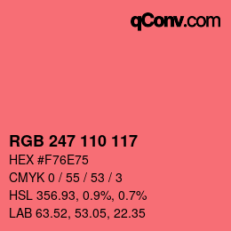 Color code: RGB 247 110 117 | qconv.com