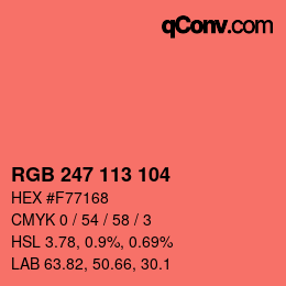 Color code: RGB 247 113 104 | qconv.com