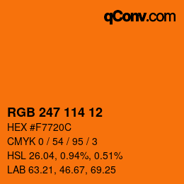颜色代码: RGB 247 114 12 | qconv.com