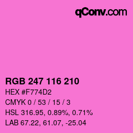 颜色代码: RGB 247 116 210 | qconv.com