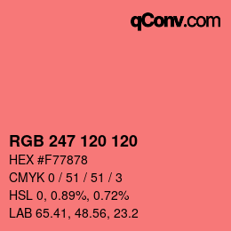 Color code: RGB 247 120 120 | qconv.com