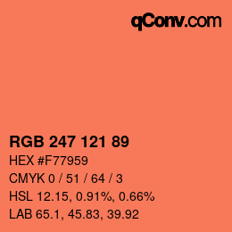 Color code: RGB 247 121 89 | qconv.com
