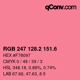 カラーコード: RGB 247 128.2 151.6 | qconv.com